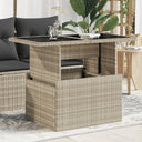 vidaXL Tuintafel met glazen blad 100x55x73 cm poly rattan zwart