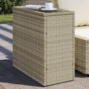 vidaXL Tuinbijzettafel met glazen blad 58x27,5x55 cm poly rattan zwart