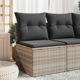 vidaXL Tuinstoel zonder armleuningen met kussens zwart poly rattan