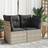 vidaXL Tuinstoel zonder armleuningen met kussens zwart poly rattan