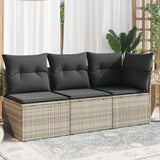 vidaXL Tuinstoel zonder armleuningen met kussens zwart poly rattan