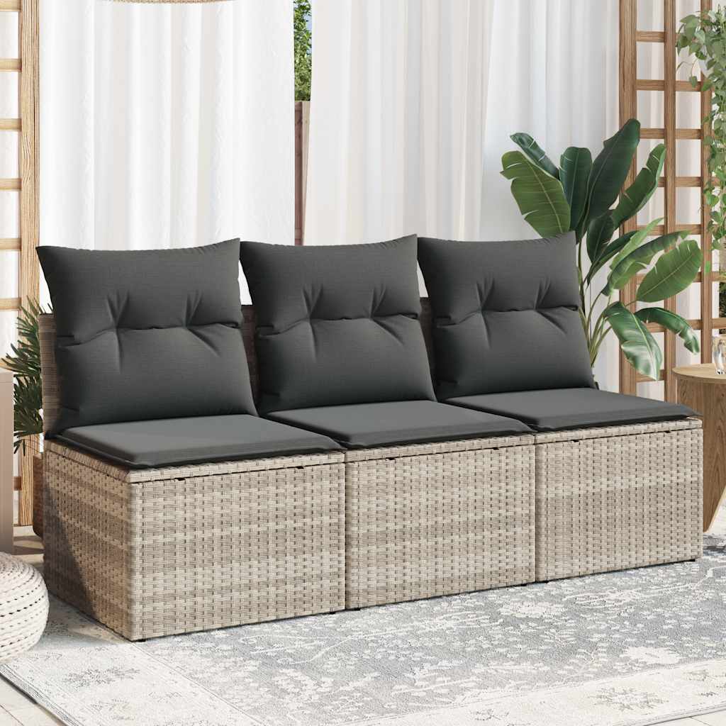 vidaXL Tuinstoel zonder armleuningen met kussens zwart poly rattan