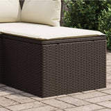 vidaXL Tuinkruk met kussen zwart 55x55x37 cm poly rattan