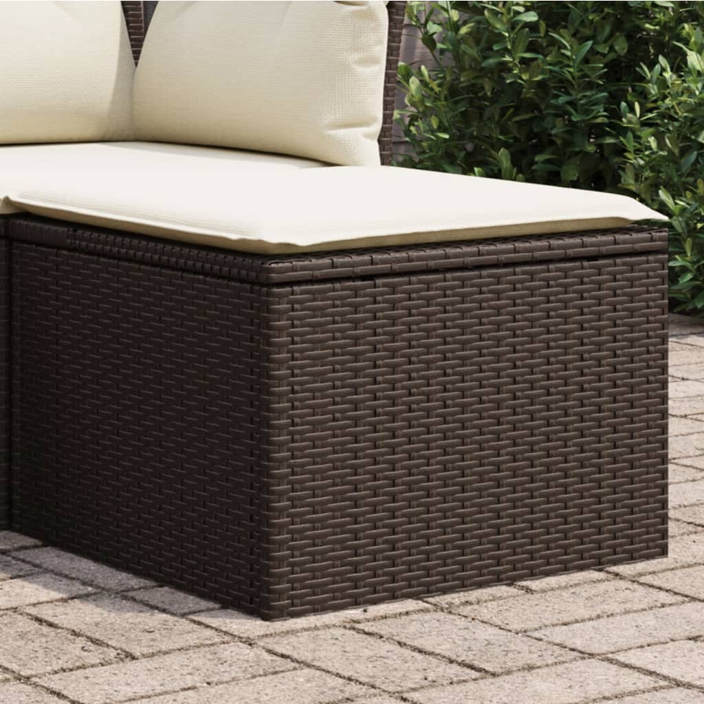 vidaXL Tuinkruk met kussen zwart 55x55x37 cm poly rattan
