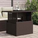 vidaXL Tuintafel met glazen blad 100x55x73 cm poly rattan zwart