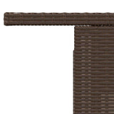 vidaXL Tuintafel met glazen blad 100x55x73 cm poly rattan zwart