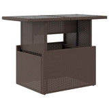vidaXL Tuintafel met glazen blad 100x55x73 cm poly rattan zwart