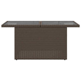 vidaXL Tuintafel met glazen blad 100x55x73 cm poly rattan zwart