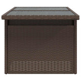 vidaXL Tuintafel met glazen blad 100x55x73 cm poly rattan zwart