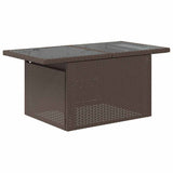 vidaXL Tuintafel met glazen blad 100x55x73 cm poly rattan zwart