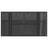 vidaXL Tuintafel met glazen blad 100x55x73 cm poly rattan zwart