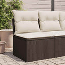 vidaXL Tuinstoel zonder armleuningen met kussens zwart poly rattan