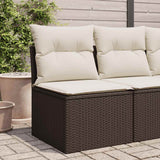vidaXL Tuinstoel zonder armleuningen met kussens zwart poly rattan