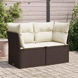 vidaXL Tuinstoel zonder armleuningen met kussens zwart poly rattan