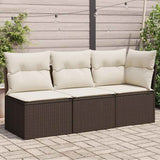 vidaXL Tuinstoel zonder armleuningen met kussens zwart poly rattan