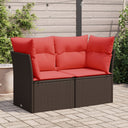 vidaXL Tuinbank 2-zits met kussens poly rattan zwart
