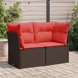 vidaXL Tuinbank 2-zits met kussens poly rattan zwart