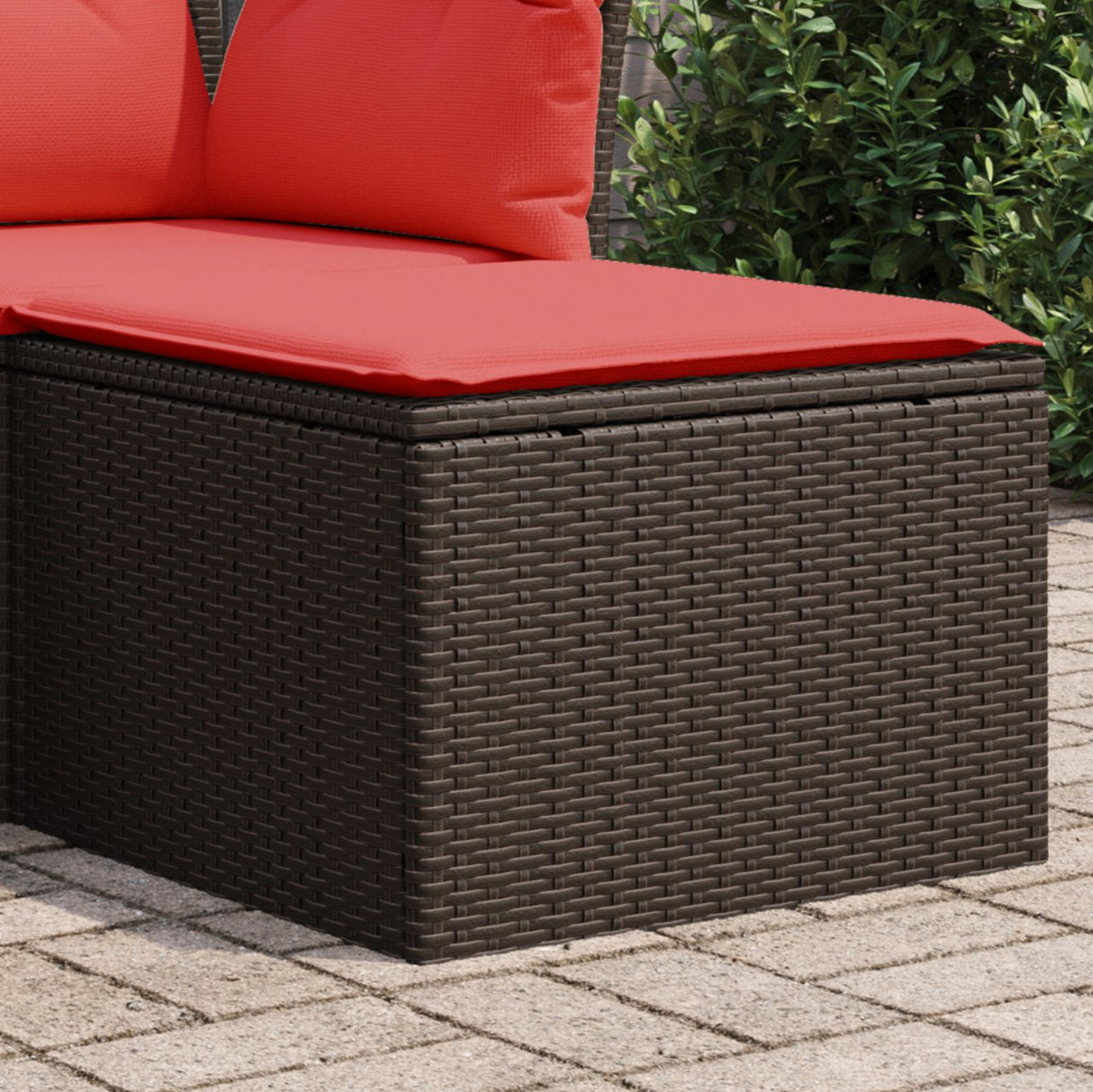 vidaXL Tuinkruk met kussen 55x55x37 cm poly rattan grijs
