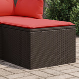 vidaXL Tuinkruk met kussen 55x55x37 cm poly rattan grijs