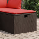vidaXL Tuinkruk met kussen 55x55x37 cm poly rattan grijs