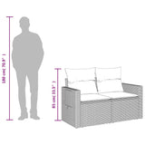 vidaXL Tuinbank met kussens 2-zits poly rattan bruin