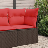 vidaXL Tuinbank 3-zits met kussens poly rattan zwart