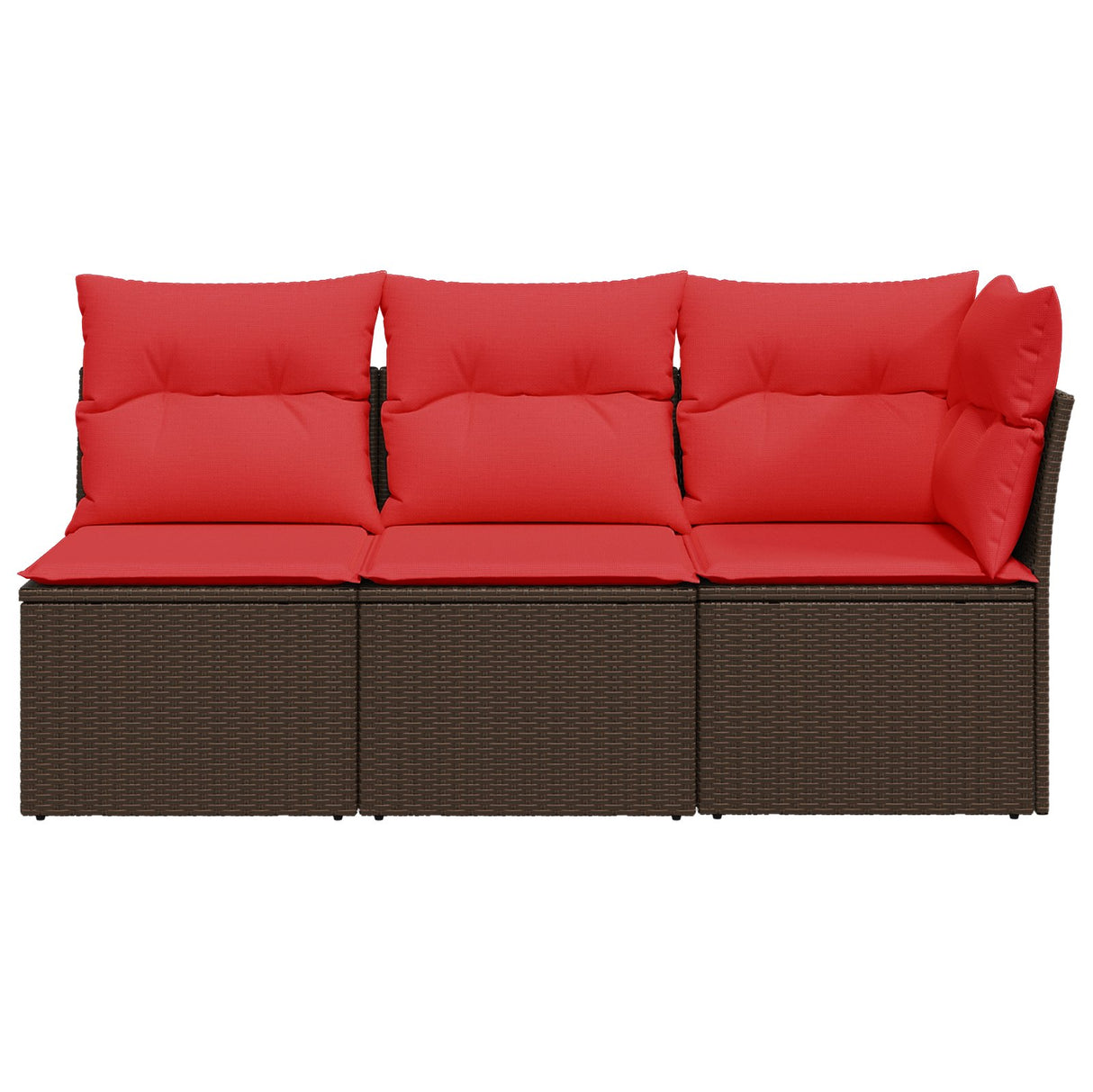 vidaXL Tuinbank 3-zits met kussens poly rattan zwart