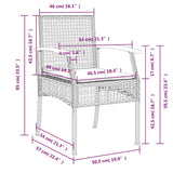 vidaXL Tuinstoelen 2 st met kussens poly rattan en acaciahout zwart