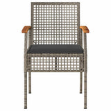 vidaXL Tuinstoelen 2 st met kussens poly rattan en acaciahout zwart
