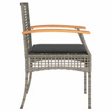 vidaXL Tuinstoelen 2 st met kussens poly rattan en acaciahout zwart