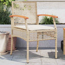 vidaXL Tuinstoelen 2 st met kussens poly rattan en acaciahout zwart