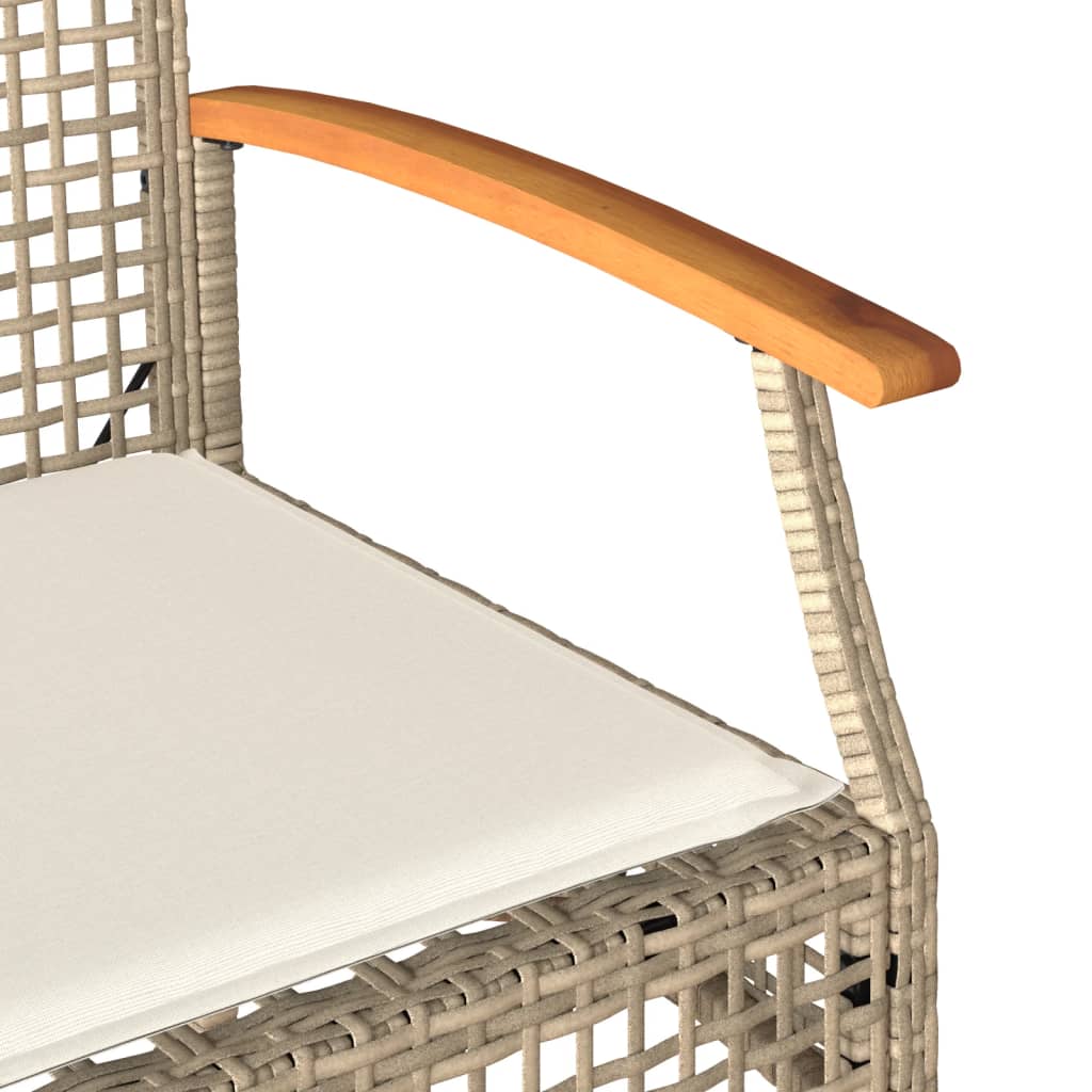 vidaXL Tuinbank met kussen poly rattan en acaciahout zwart