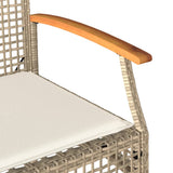 vidaXL Tuinbank met kussen poly rattan en acaciahout zwart