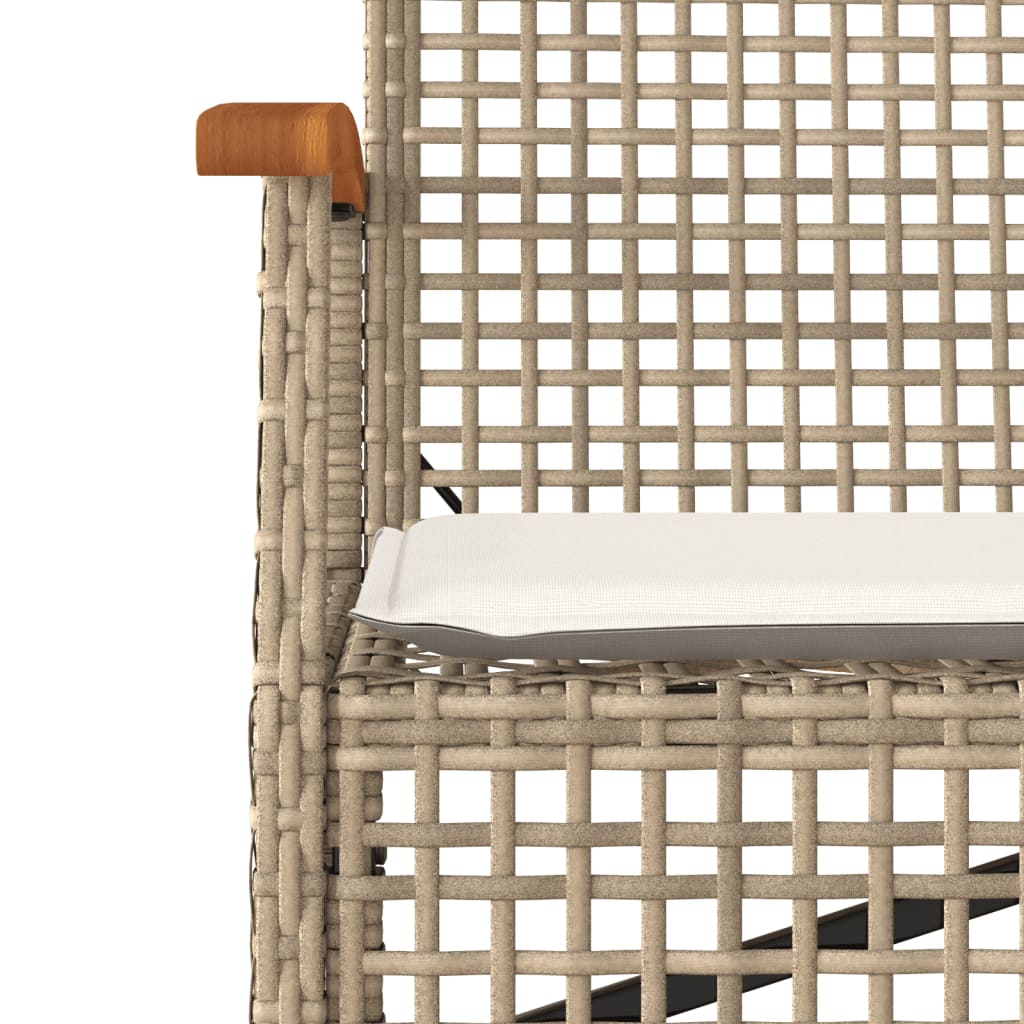 vidaXL Tuinbank met kussen poly rattan en acaciahout zwart