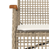 vidaXL Tuinbank met kussen poly rattan en acaciahout zwart