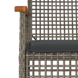 vidaXL 3-delige Bistroset met kussens poly rattan en acaciahout zwart