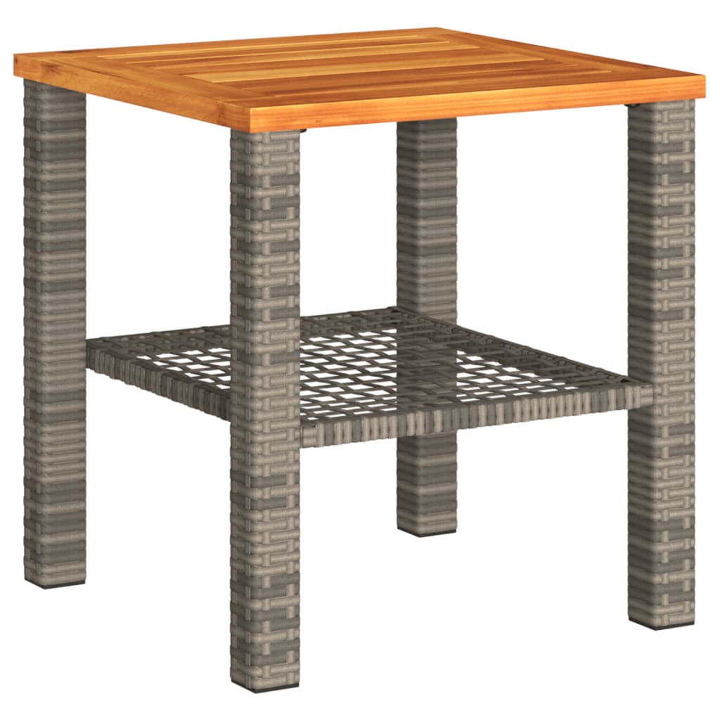 vidaXL 3-delige Bistroset met kussens poly rattan en acaciahout zwart