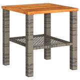 vidaXL 3-delige Bistroset met kussens poly rattan en acaciahout zwart