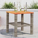 vidaXL Tuintafel 40x40x42 cm poly rattan en acaciahout zwart