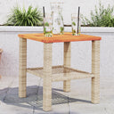 vidaXL Tuintafel 40x40x42 cm poly rattan en acaciahout zwart