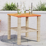 vidaXL Tuintafel 40x40x42 cm poly rattan en acaciahout zwart