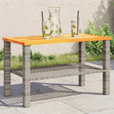 vidaXL Tuintafel 40x40x42 cm poly rattan en acaciahout zwart
