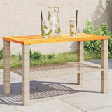 vidaXL Tuintafel 40x40x42 cm poly rattan en acaciahout zwart