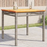 vidaXL Tuintafel 40x40x42 cm poly rattan en acaciahout zwart