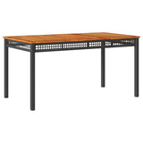 vidaXL Tuintafel 40x40x42 cm poly rattan en acaciahout zwart