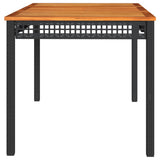 vidaXL Tuintafel 40x40x42 cm poly rattan en acaciahout zwart