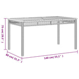 vidaXL Tuintafel 40x40x42 cm poly rattan en acaciahout zwart