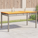 vidaXL Tuintafel 40x40x42 cm poly rattan en acaciahout zwart