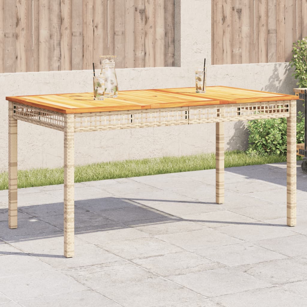 vidaXL Tuintafel 40x40x42 cm poly rattan en acaciahout zwart
