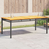 vidaXL Tuintafel 40x40x42 cm poly rattan en acaciahout zwart